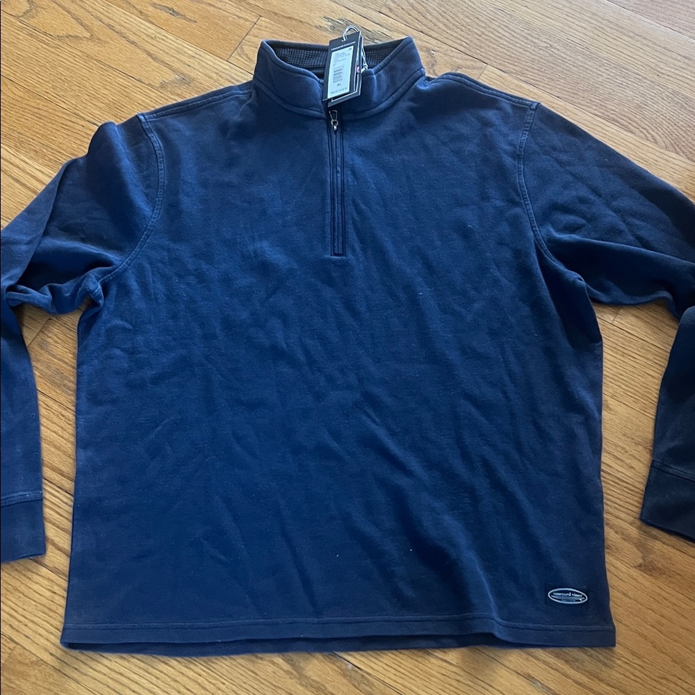 Vineyard Vines Dark navy Blue mens Pullover 1/4 zip XL NWT